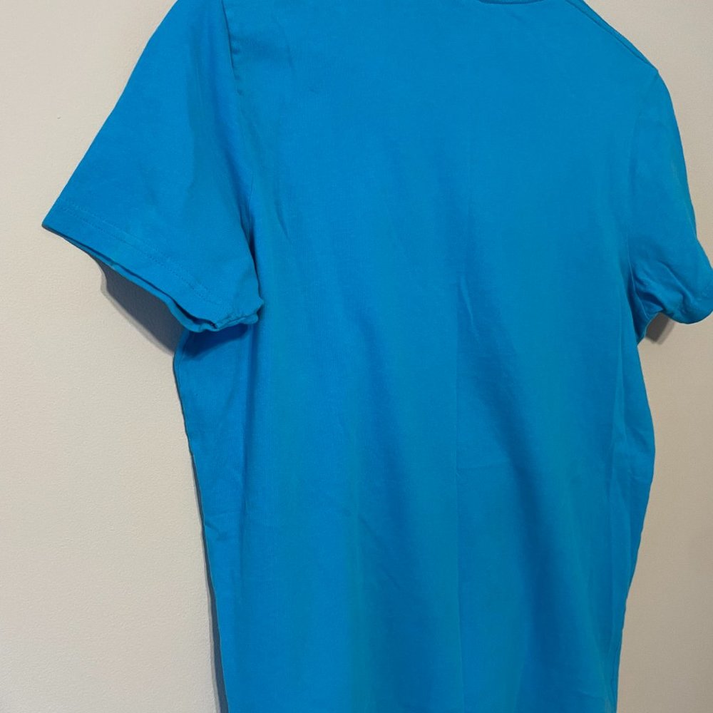 Hollister Men’s Large Aqua Blue Front Logo Short Sleeve Soft Tee Shirt Top - Picture 13 of 16
